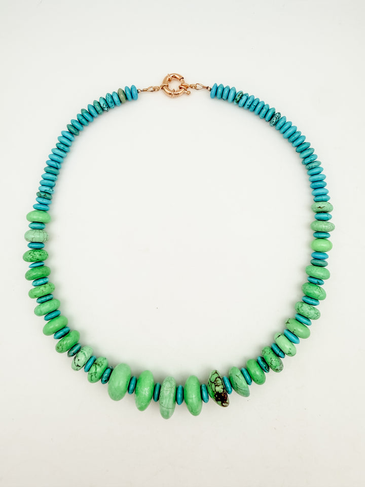 Green Howlite and Turquoise Necklace