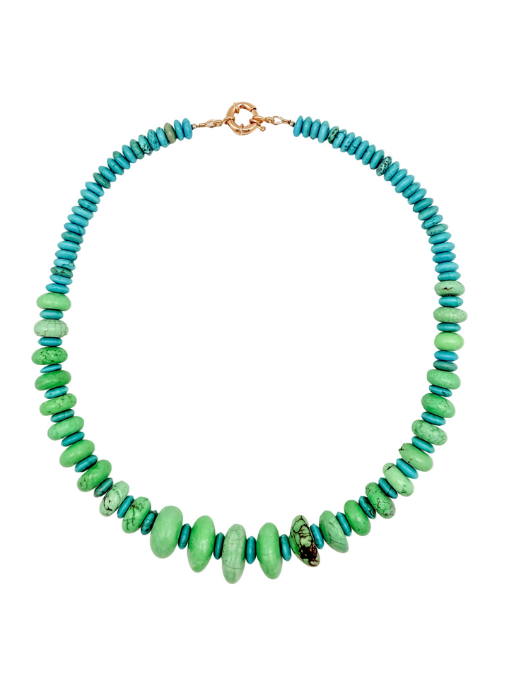 Green Howlite and Turquoise Necklace