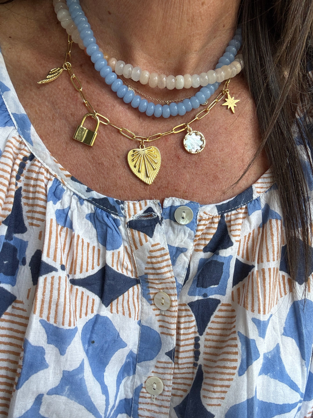 Light Blue Angelite Candy Necklace