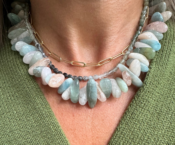 Aquamarine Stick Necklace