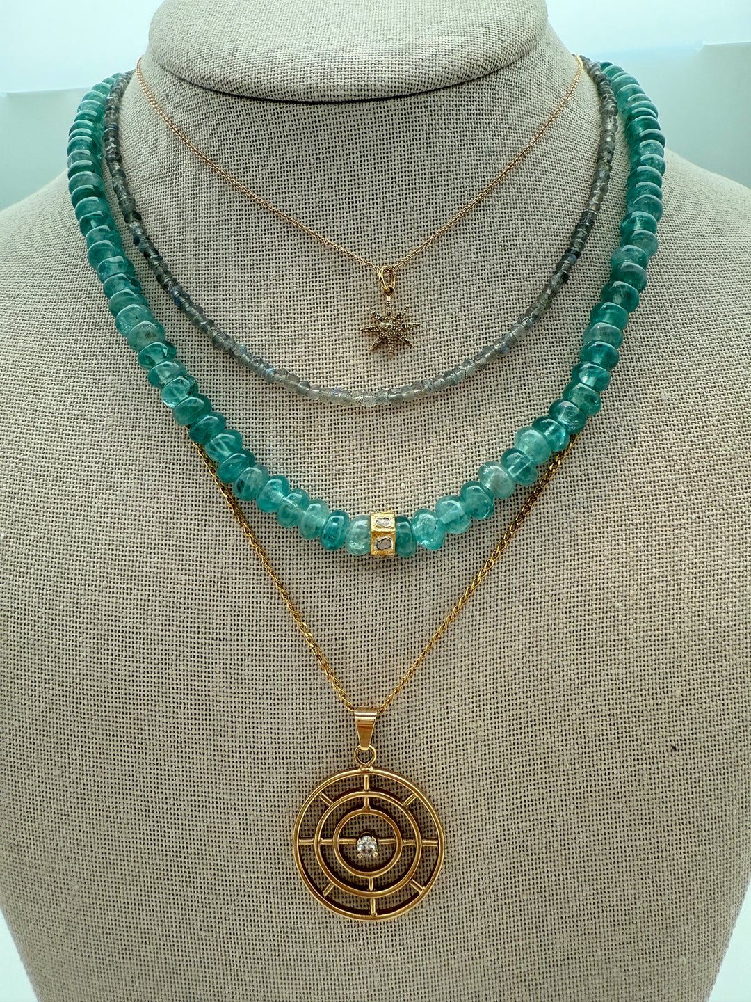 Apatite and Diamond Necklace
