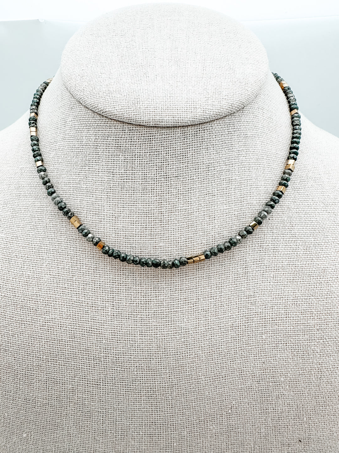 Pyrite and gold layer necklace