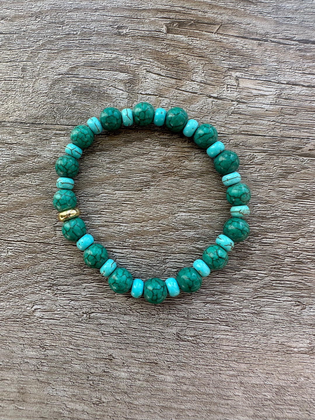 Blue and Green Howlite Bracelet