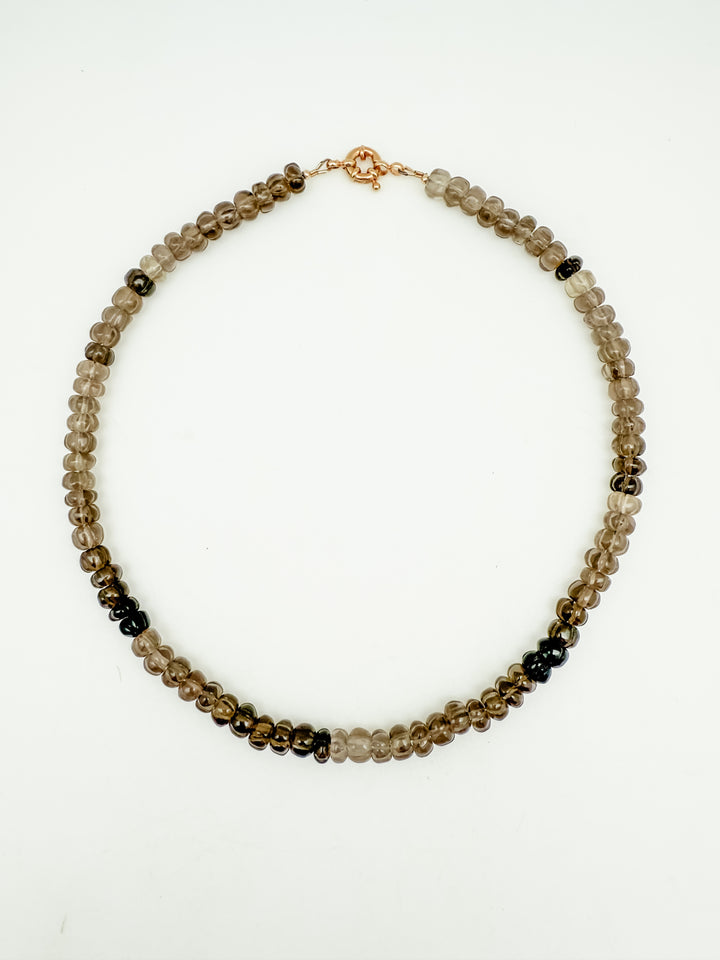 Hand Carved Smokey Quartz Necklace