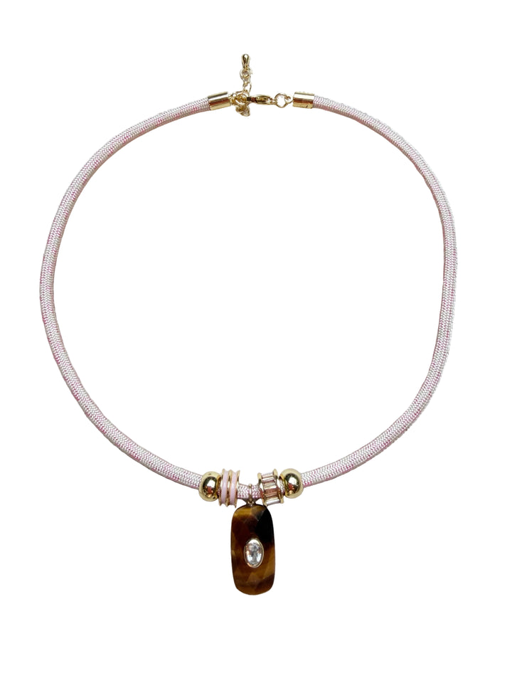 Tiger’s Eye Pendant on Light Pink Cord