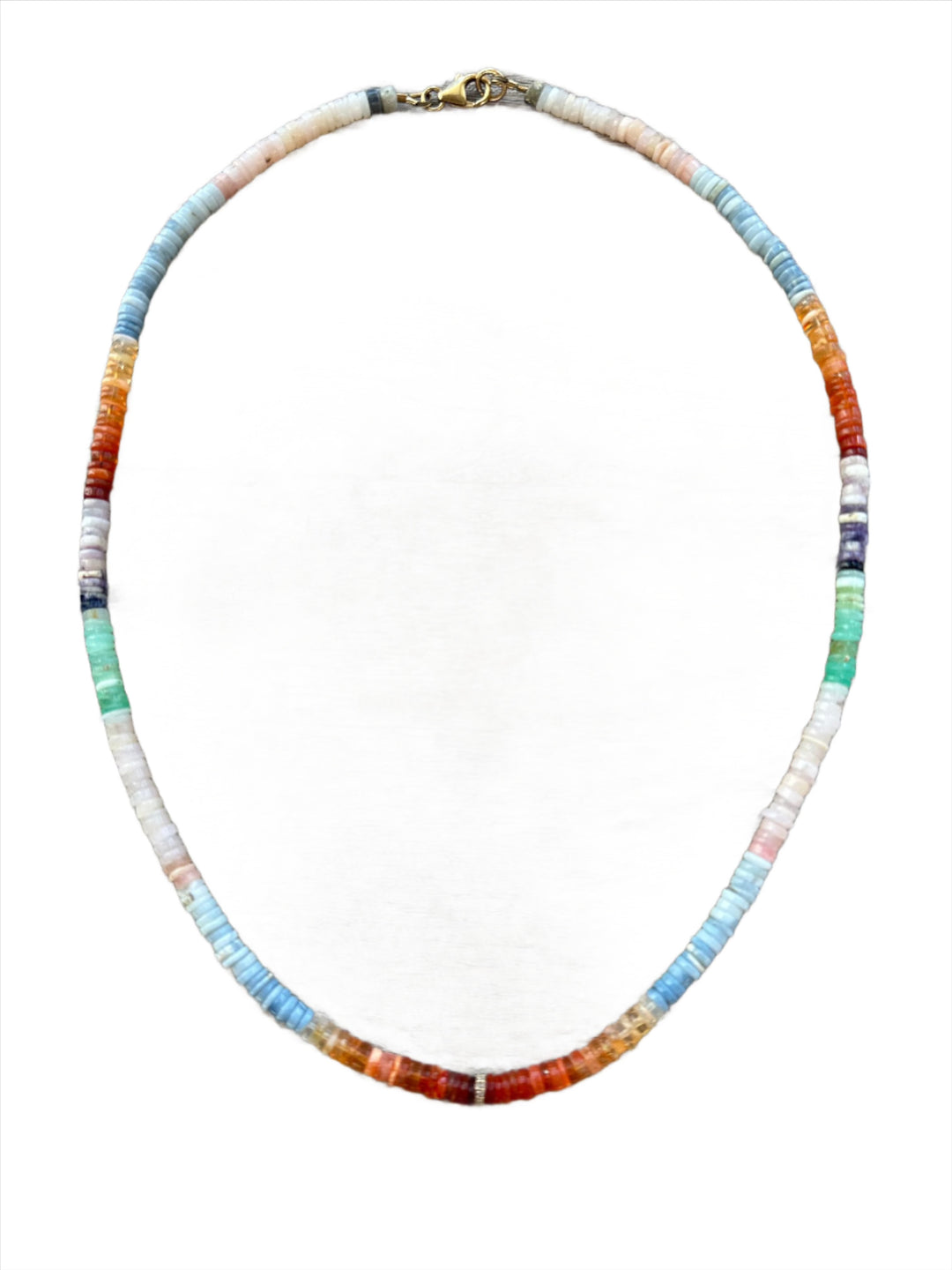 Natural Opal Necklace with Diamond