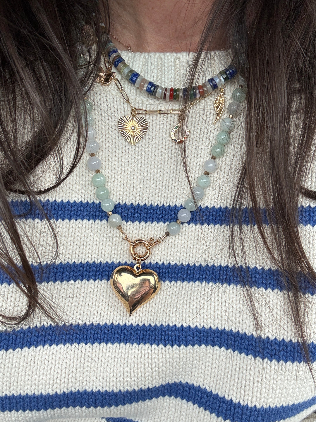 Jade Long Layer Necklace