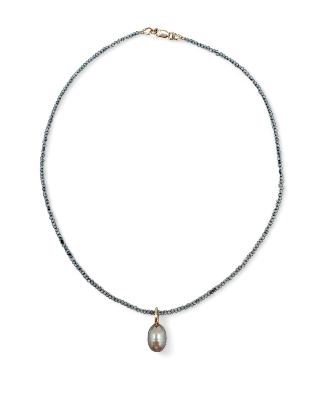 Light Blue Chalcedony and Pearl Necklace