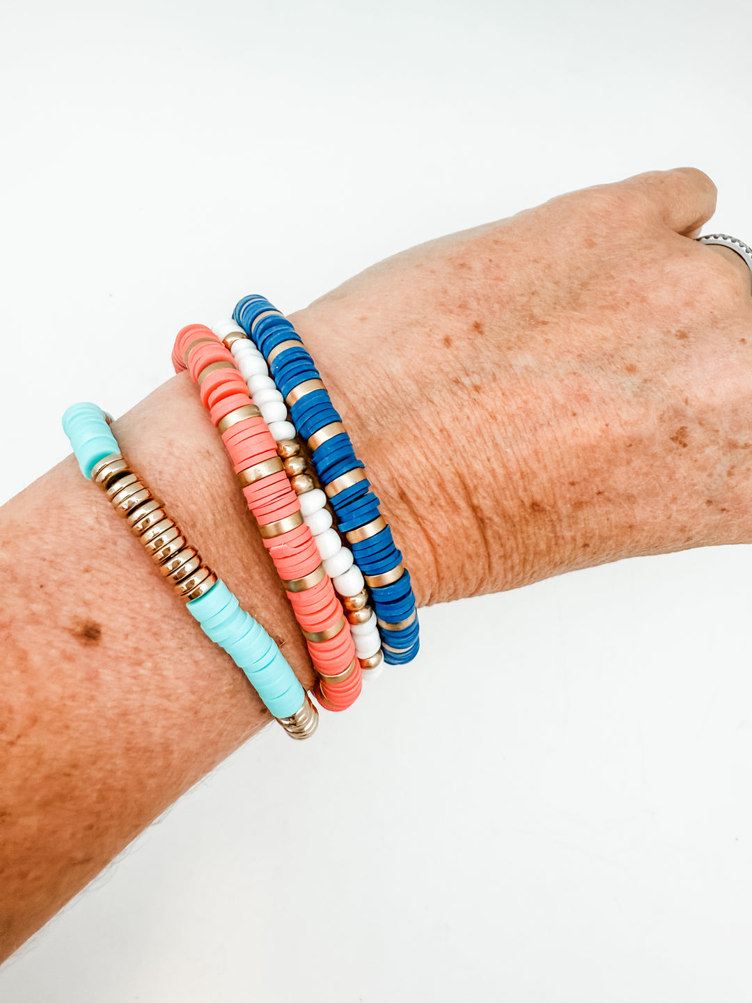 Pink and Blue Bracelet Stack
