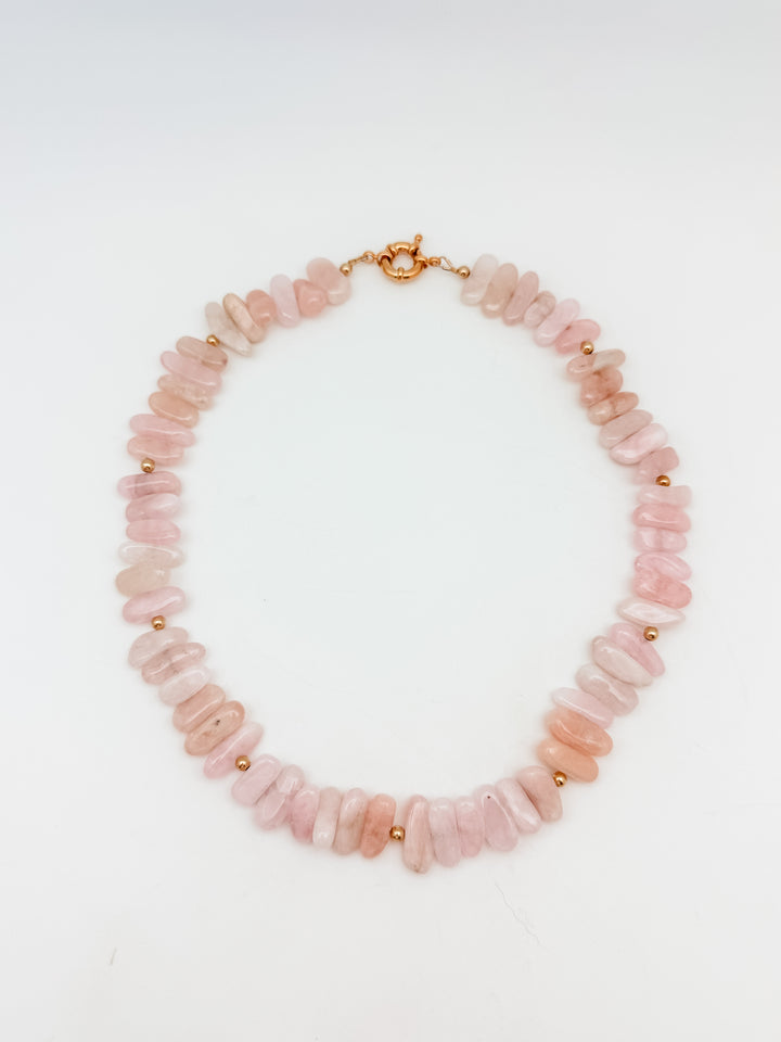 Morganite Gemstone Statement Necklace