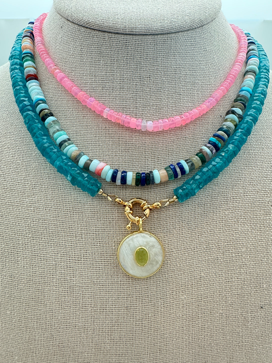 Faceted West Palm Turquoise Apatite Necklace