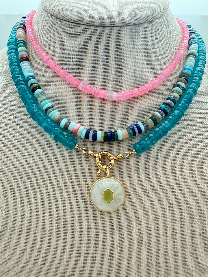Faceted West Palm Turquoise Apatite Necklace