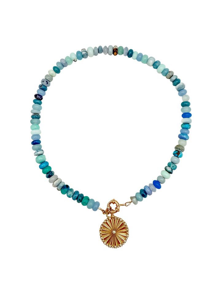 Mixed Blue Gemstone Candy Necklace