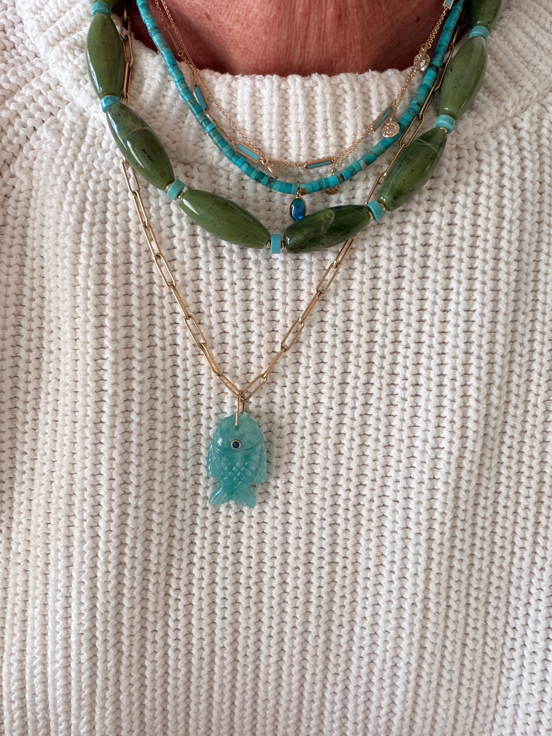 Green Jade Statement Necklace