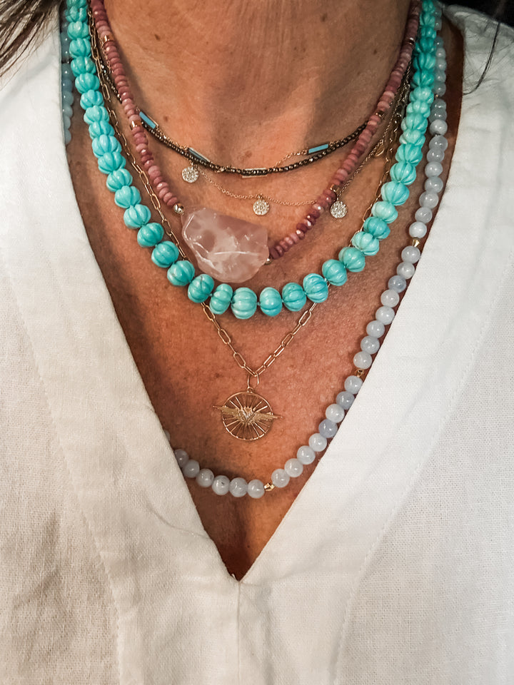 Rose Quartz and Pink Rhodochrosite Necklace