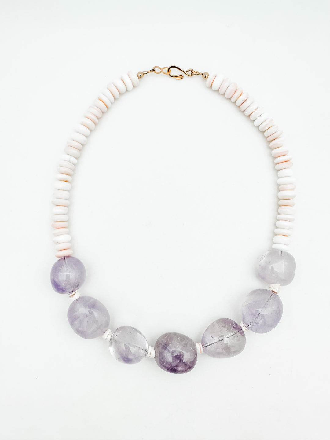 Amethyst, shell, statement, necklace