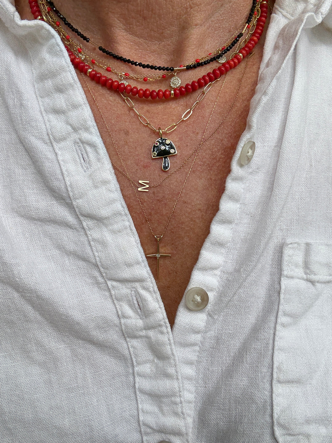 Red Coral Layer Necklace