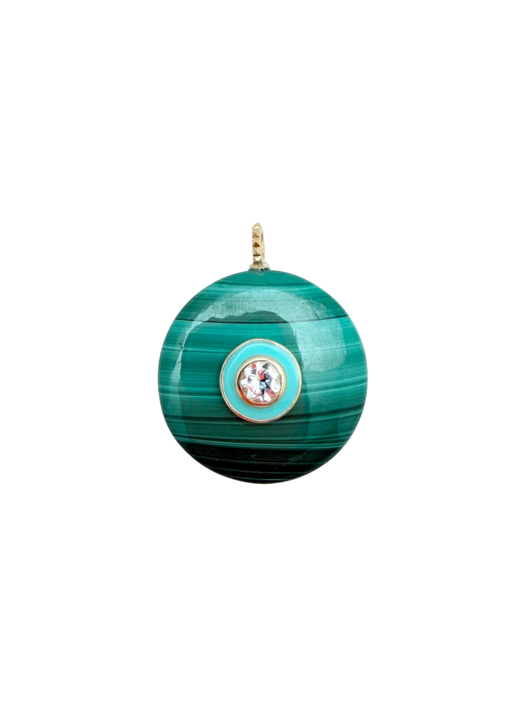 Malachite and Enamel Pendant