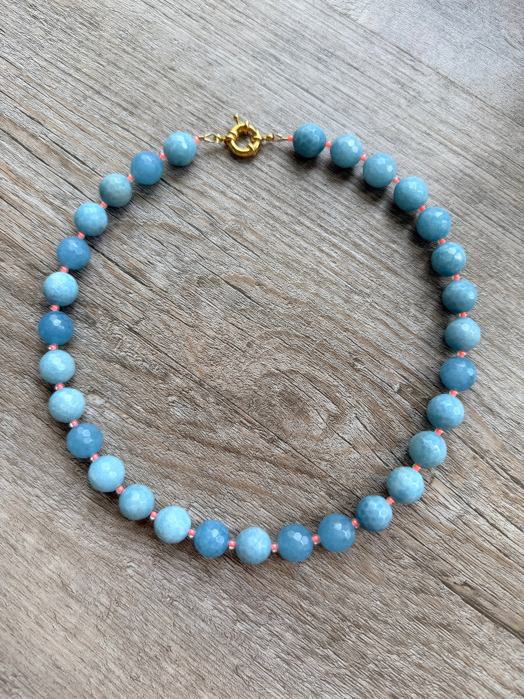 Blue Jade Gum Ball Necklace
