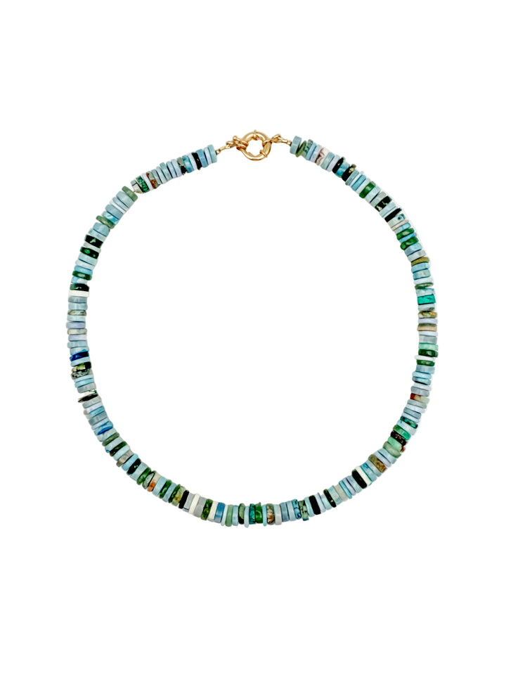 Blue and Green Mixed gemstone West Palm Necklace