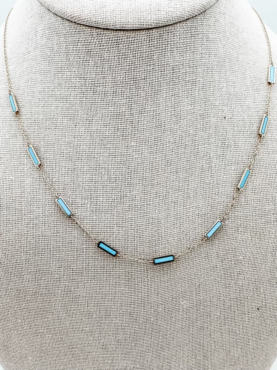 Turquoise Bar Chain Necklace