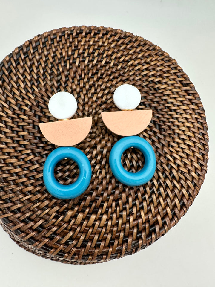 Blue Acrylic Drop Earrings