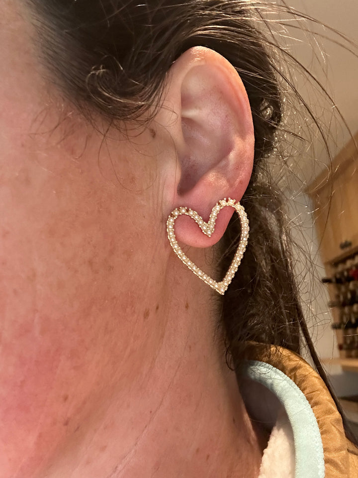 Pearl Heart Earring