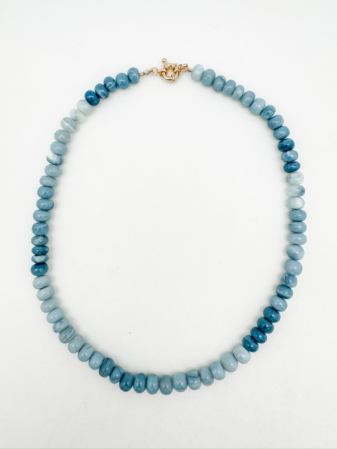 Denim blue statement, gemstone necklace