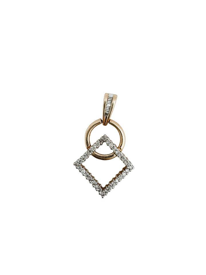 Vintage Retro Gold and Diamond Pendant