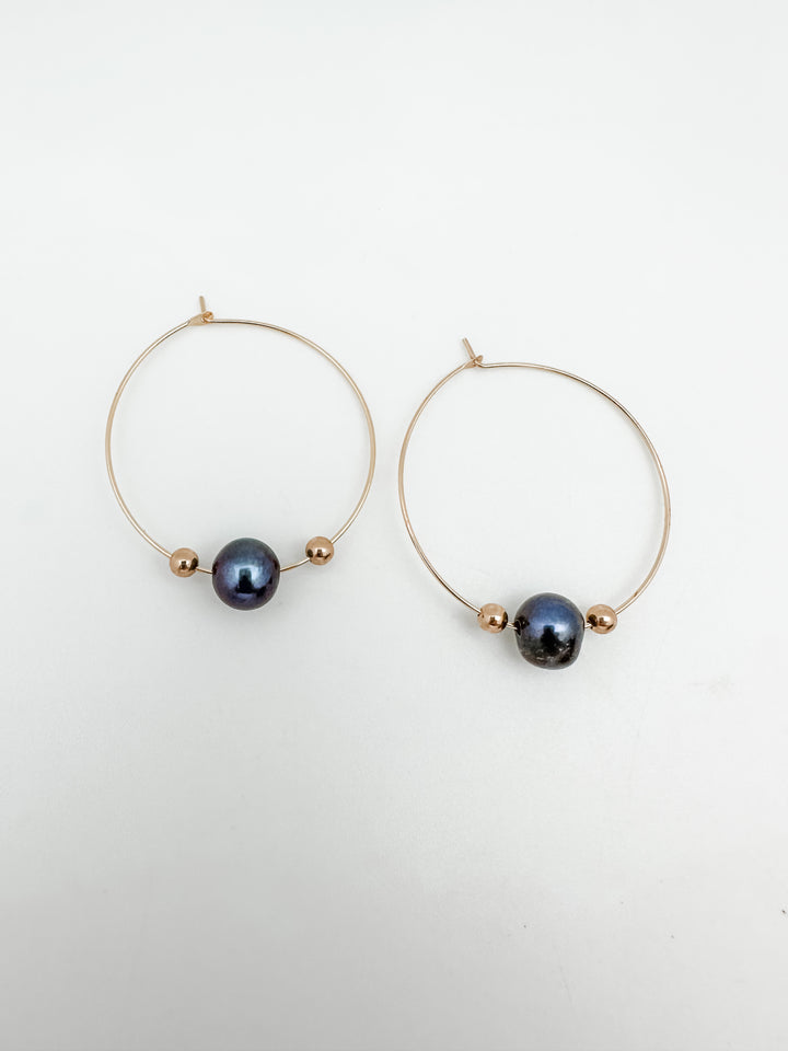 Freshwater Pearl Hoop Earrings