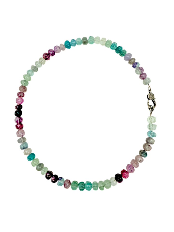 Fluorite and Pave Diamond Necklace