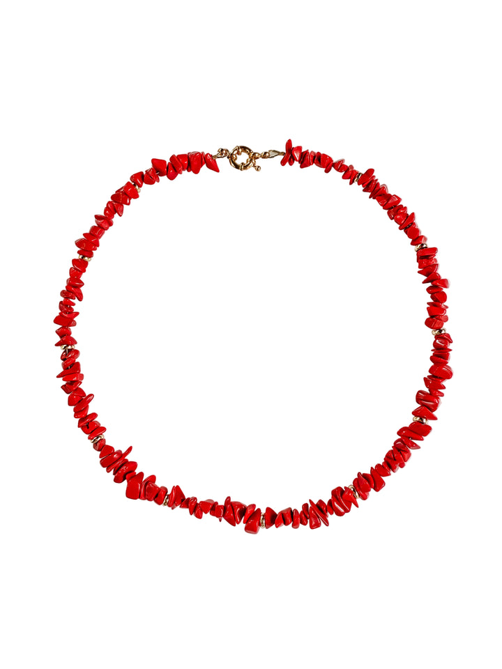 Red Coral Chip Necklace