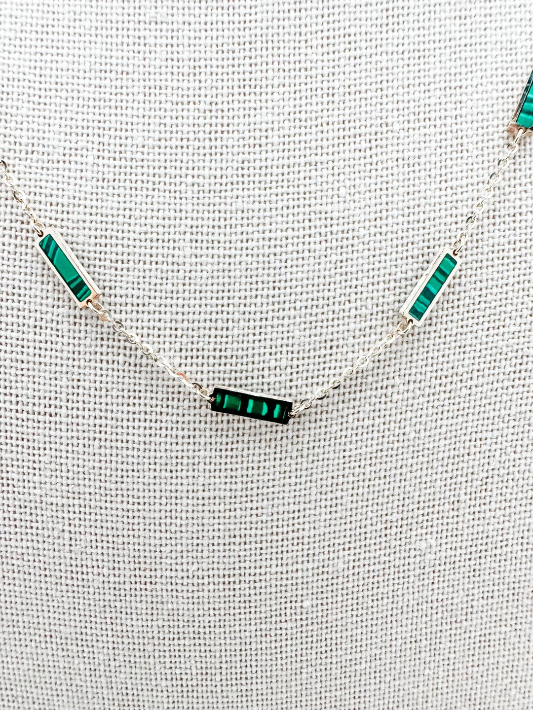 Malachite Bar Chain Necklace