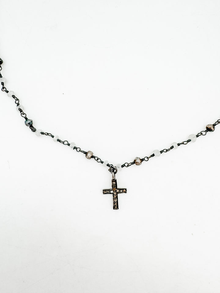 Pave Diamond Cross Necklace