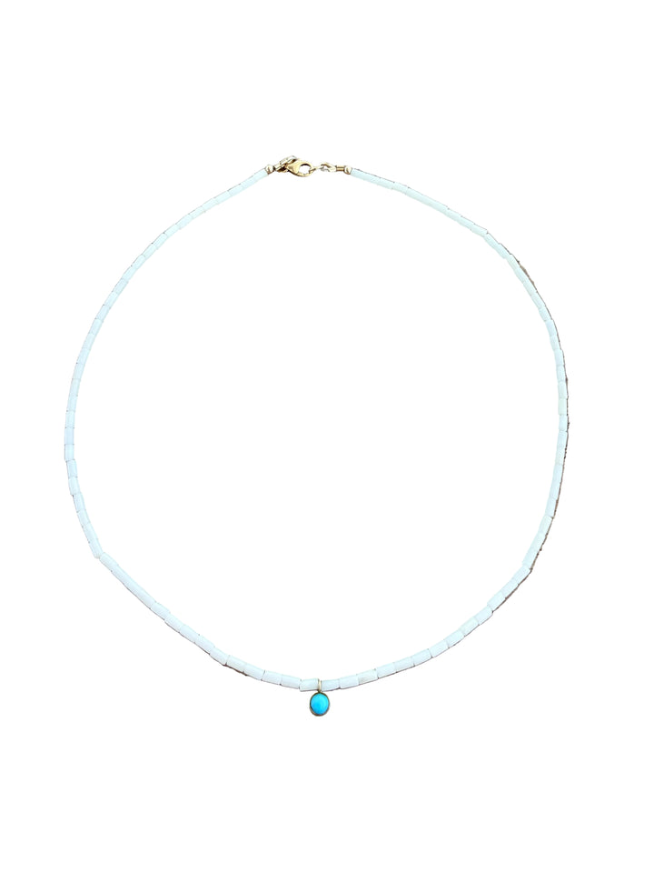 Cooper White Coral and Turquoise Necklace