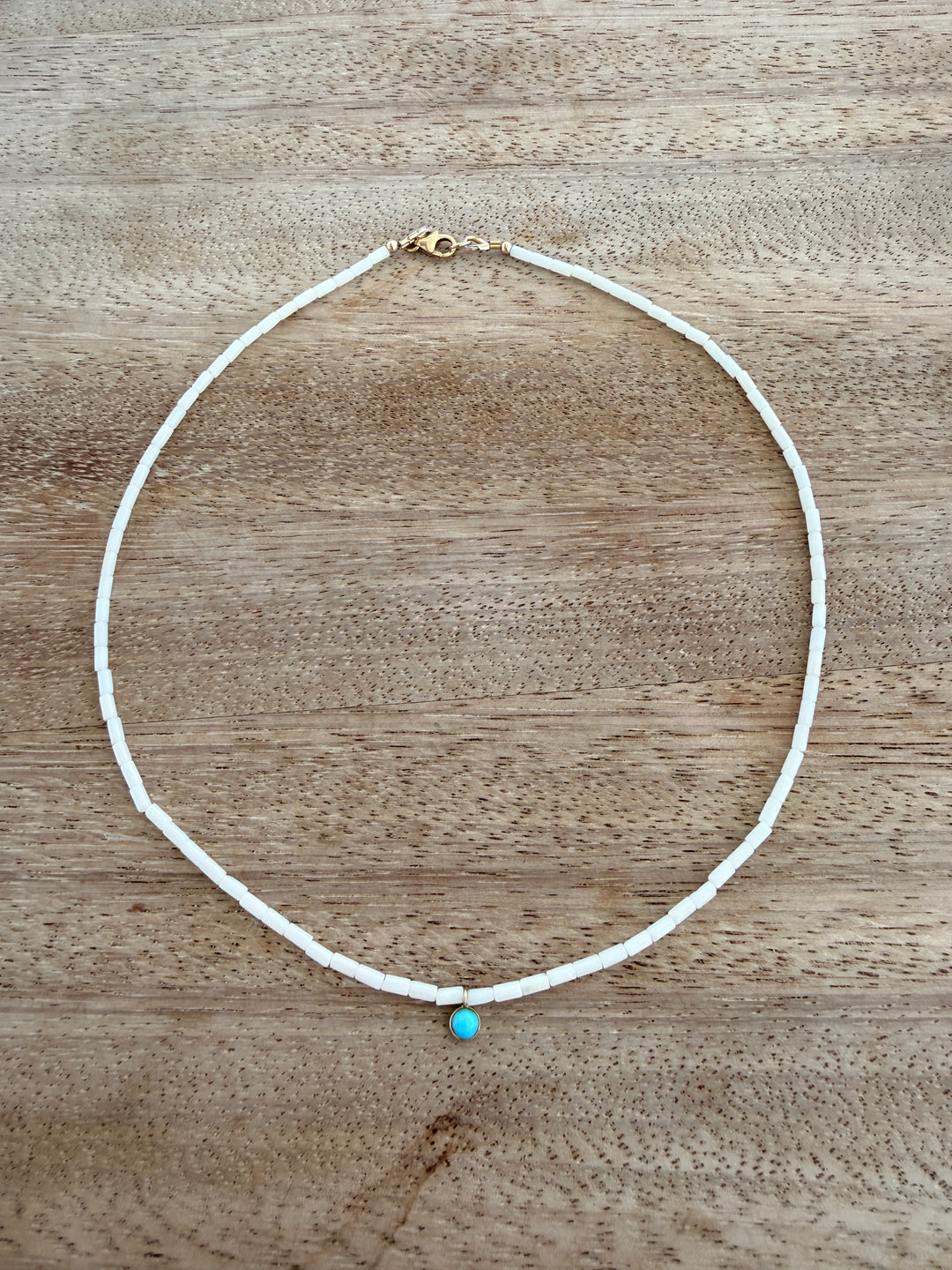 Cooper White Coral and Turquoise Necklace