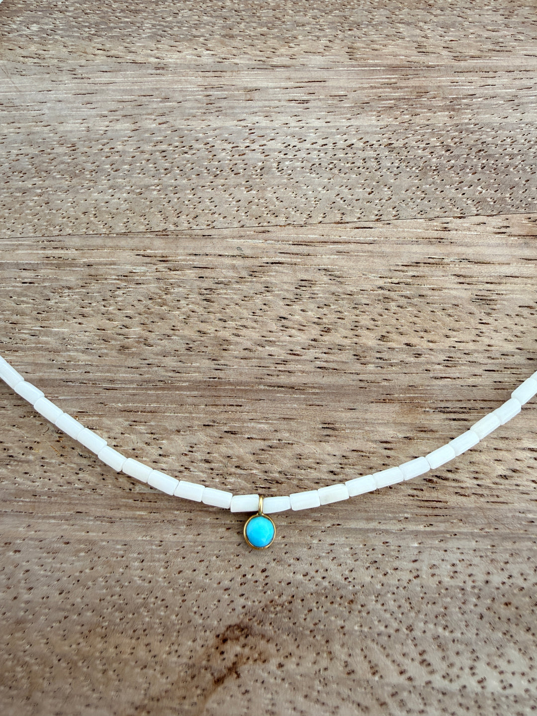 Cooper White Coral and Turquoise Necklace