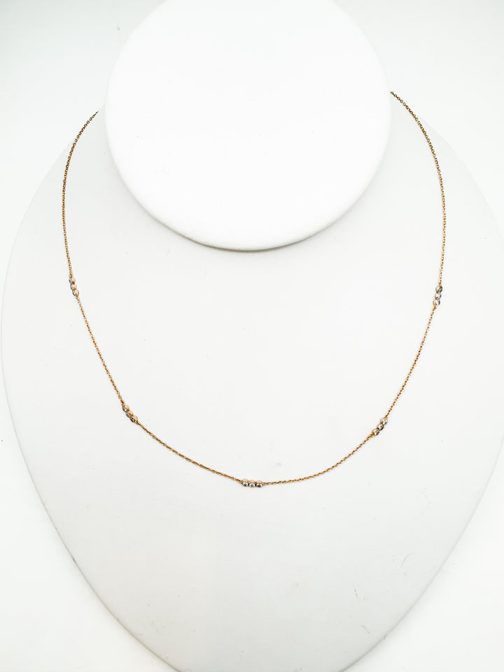 Diamond and Gold Station Necklace