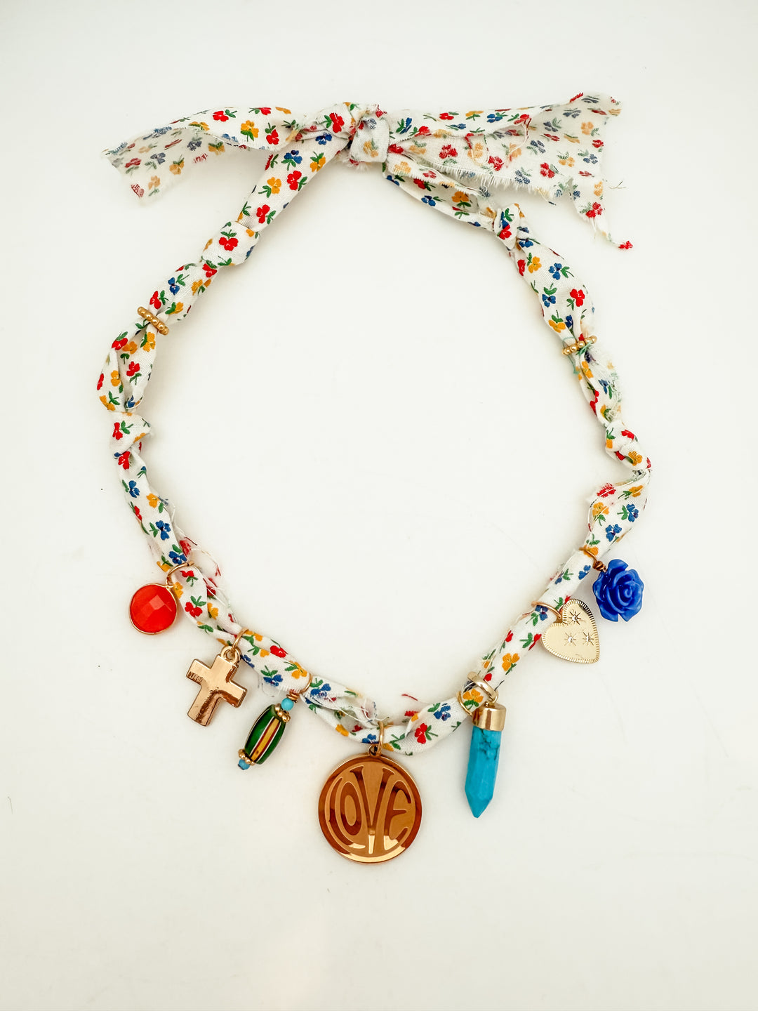 Flower Tie Charm Necklace