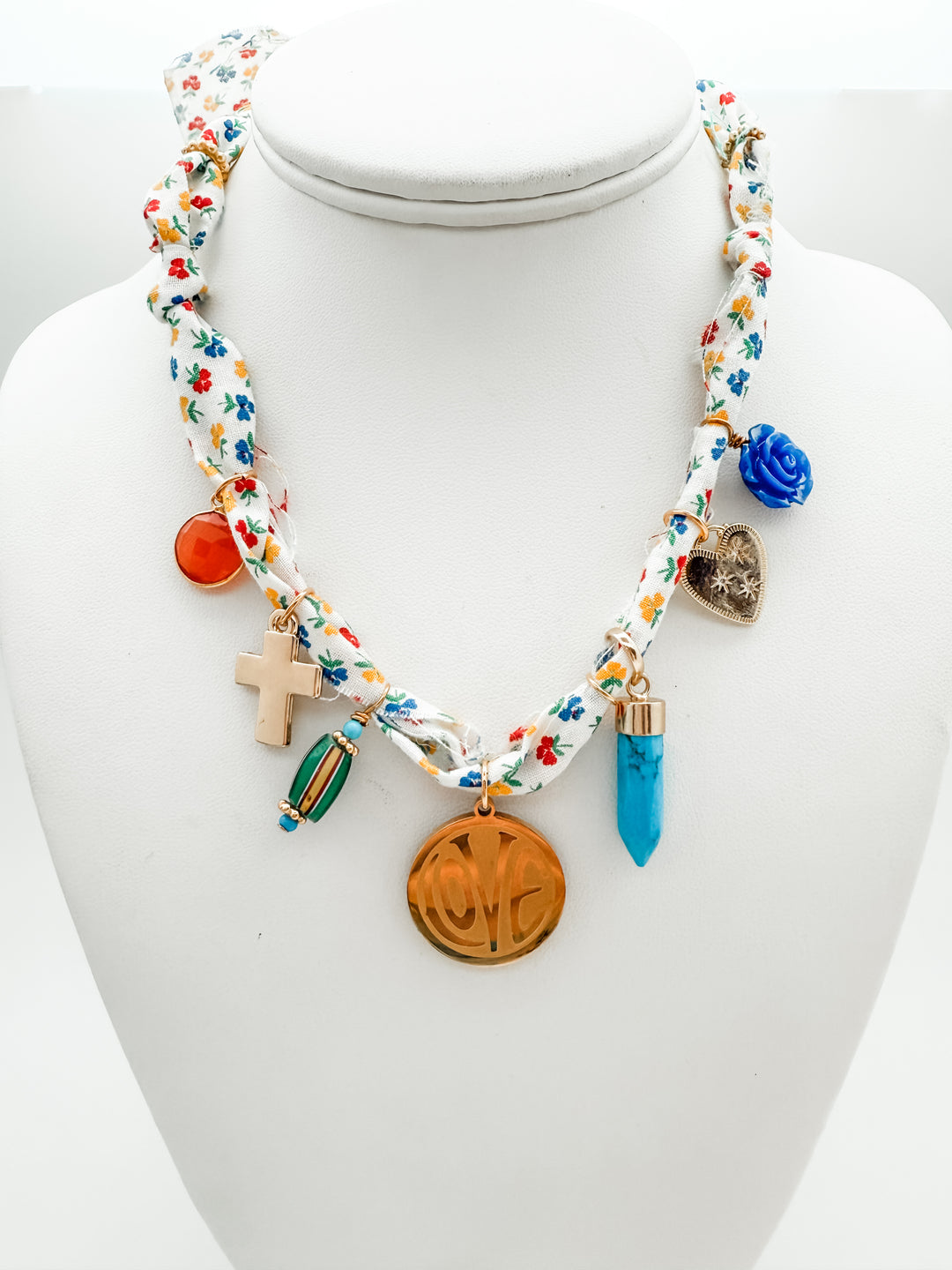 Flower Tie Charm Necklace