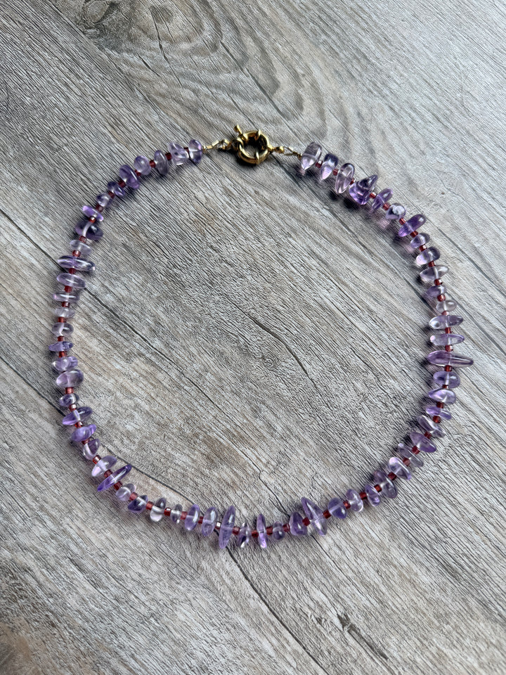 Amethyst And Garnet Necklace