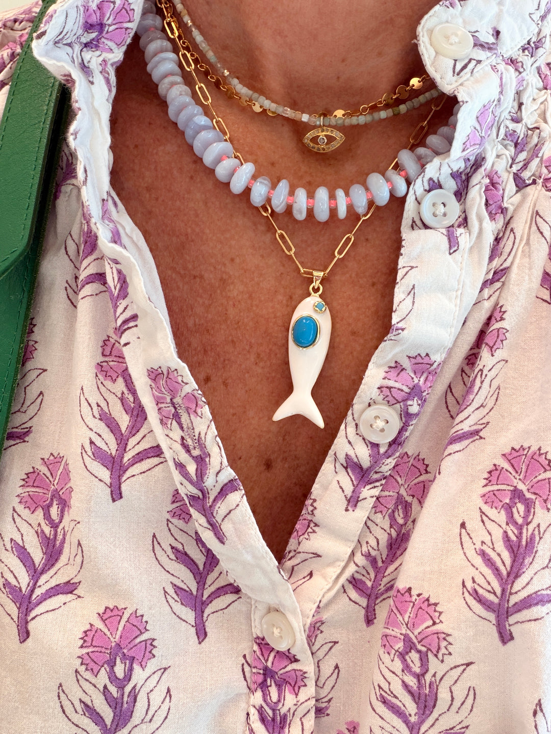 Blue Lace Agate Candy Necklace