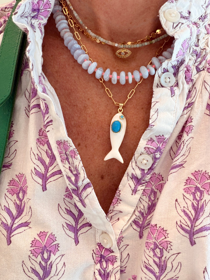 Blue Lace Agate Candy Necklace