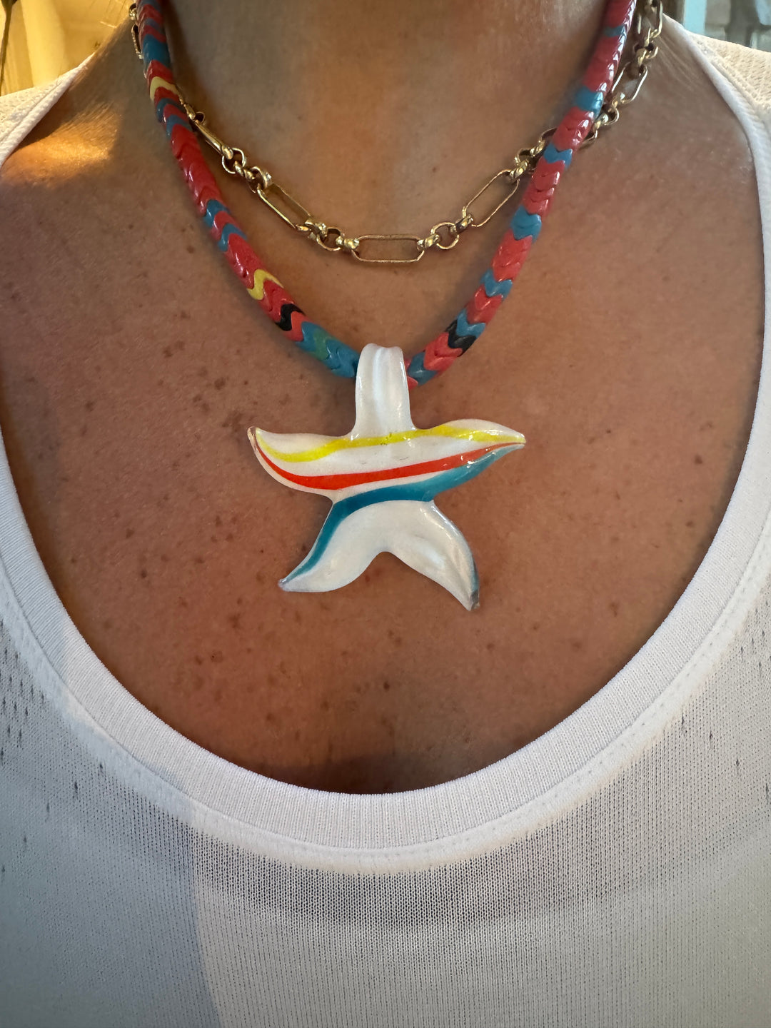 Gold Trombone Chain Necklace