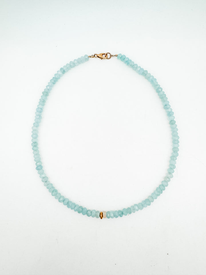 Aquamarine and Opal Necklace