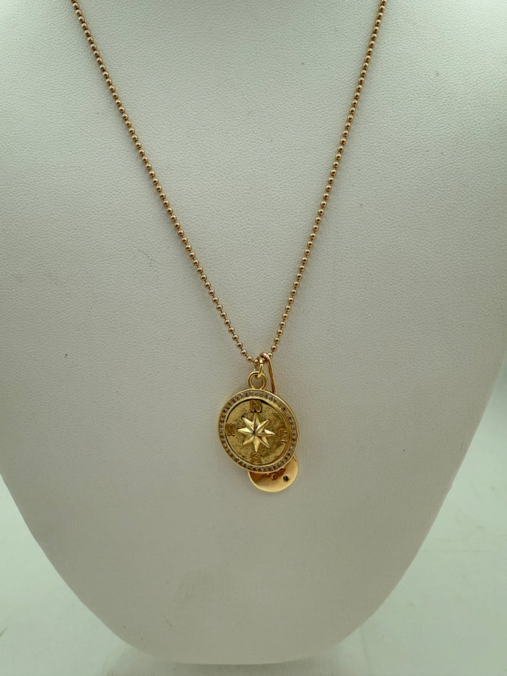 Gold filled chain and charm necklace