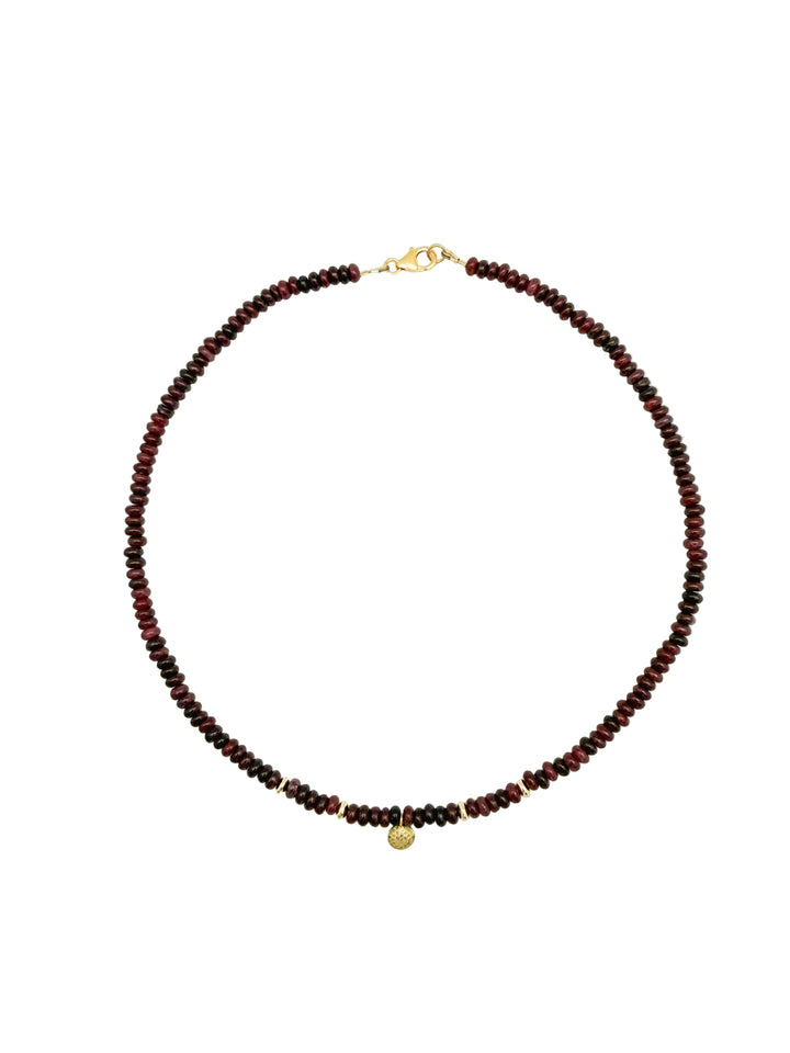 Burgundy Jade and Diamond Necklace