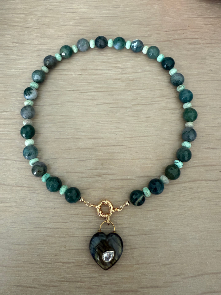 Labradorite Heart Necklace