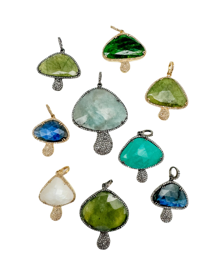Labradorite Mushroom Pendant