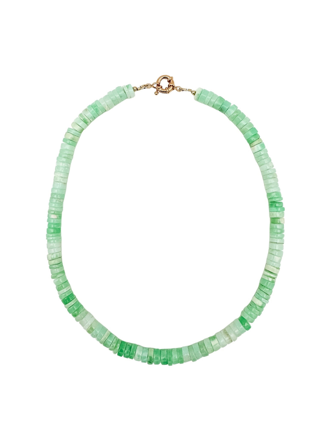 Lime, green gemstone, opal necklace